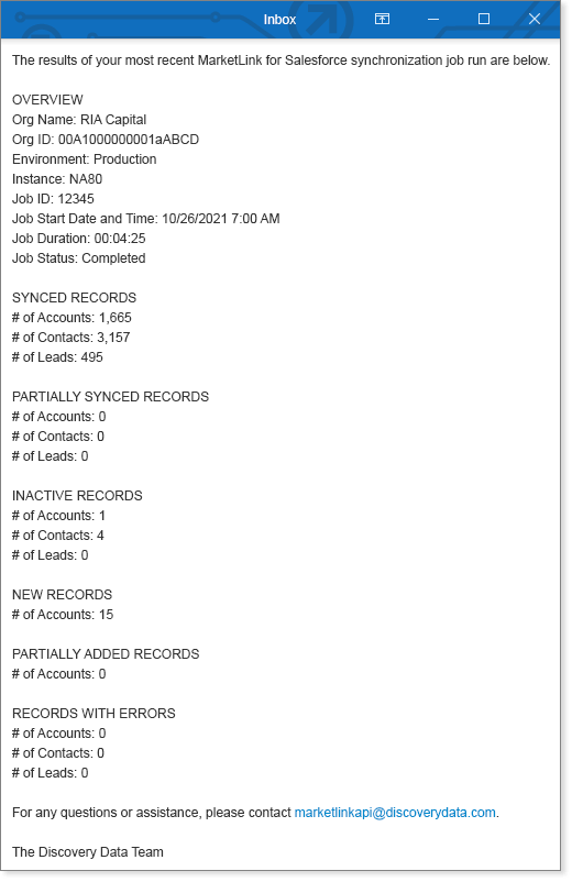 Sync Job Results