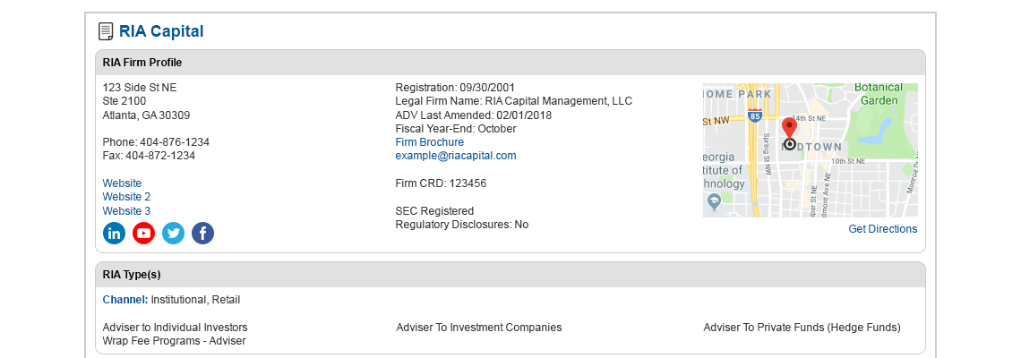 More firm details and connect on social media.