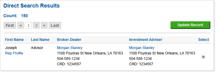 Direct Search Results